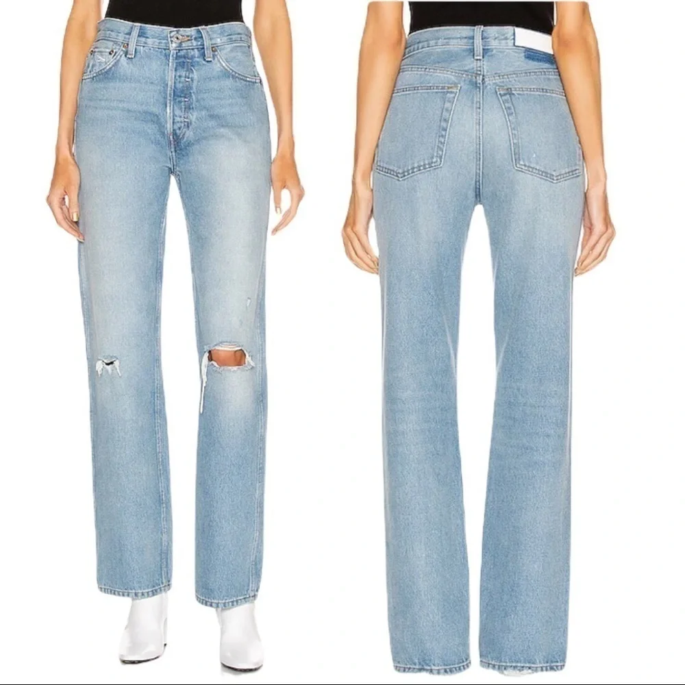 RE/DONE | 90s High Rise Lose Jeans in Light Destroyed 5 - Size 26